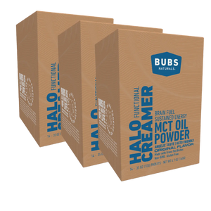 BUBS Naturals Halo Creamer with MCT Oil Powder and Grass Fed Butter, 14ct travel pack, bundle of 3