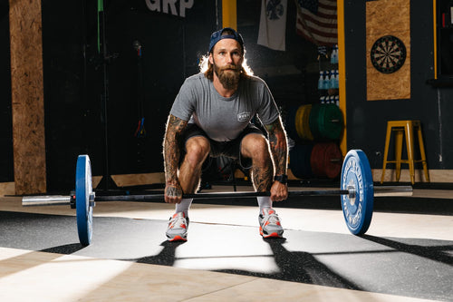 Man Working Out Doing Deadlifts