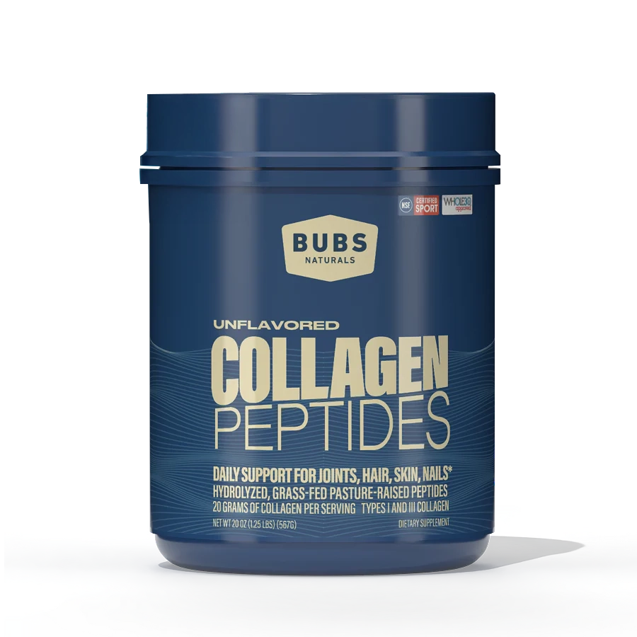 BUBS Naturals Unflavored Collagen Peptides tub